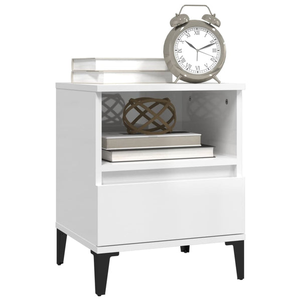 Bedside Tables Bedside Cabinet High Gloss White 40X35x50 Cm