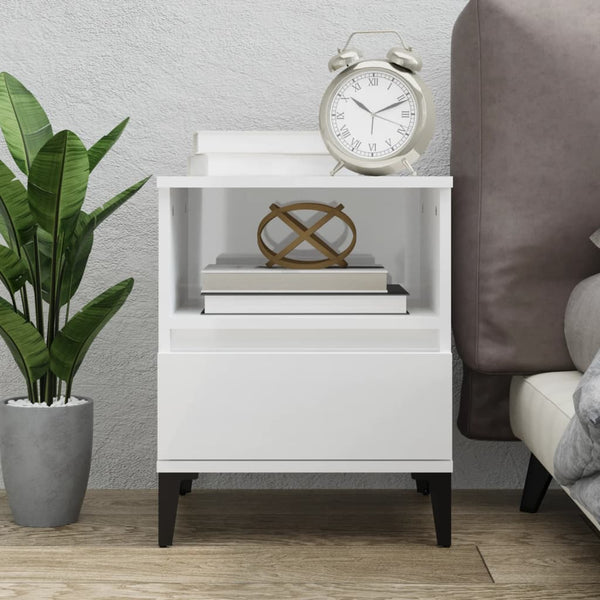 Bedside Tables Bedside Cabinet High Gloss White 40X35x50 Cm