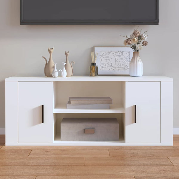 TV Stands & Entertainment Units Tv Cabinet White 100X35x40 Cm Engineered Wood