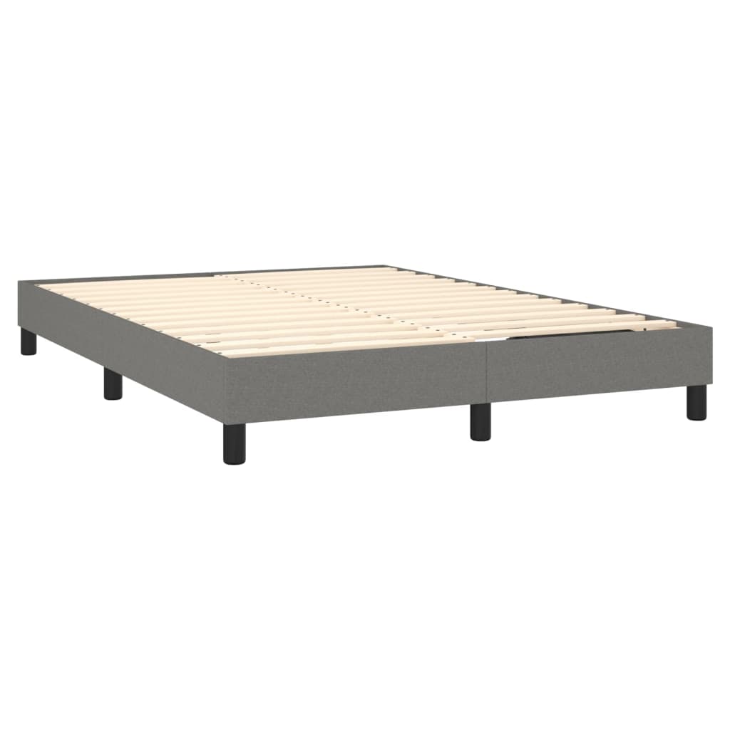 Double Bed Frames Bed Frame Dark Grey 137X187 Cm Double Size Fabric