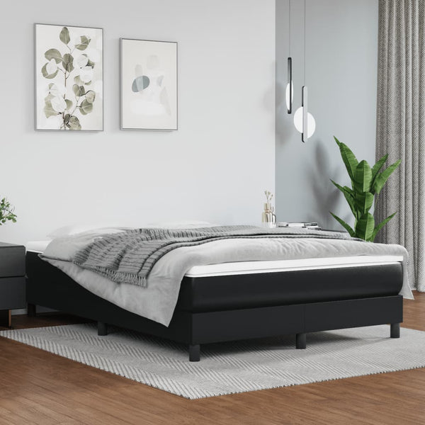 Double Bed Frames Bed Frame Black 137X187 Cm Double Size Faux Leather