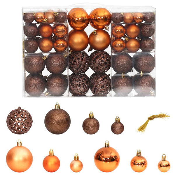 Seasonal Decorations Christmas Baubles 100 Pcs Brown 3 / 4 6 Cm