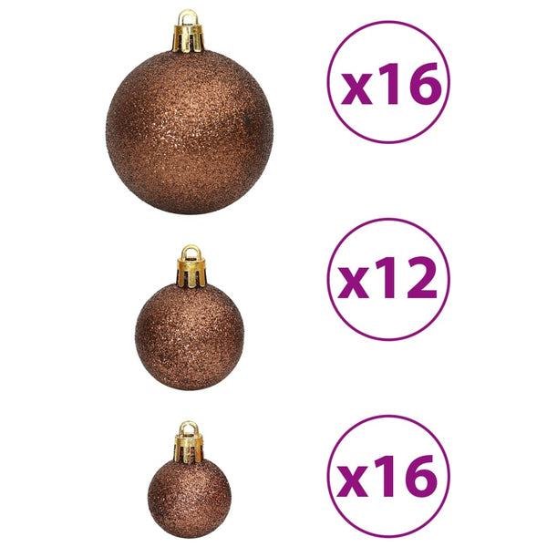 Seasonal Decorations Christmas Baubles 100 Pcs Brown 3 / 4 6 Cm