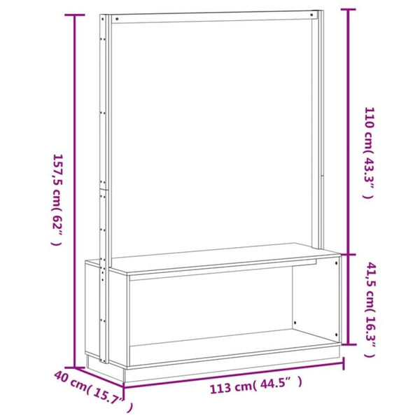 Garment Racks Clothes Rack With Shoe Storage White 113X40x157.5 Cm Solid Wood Pine