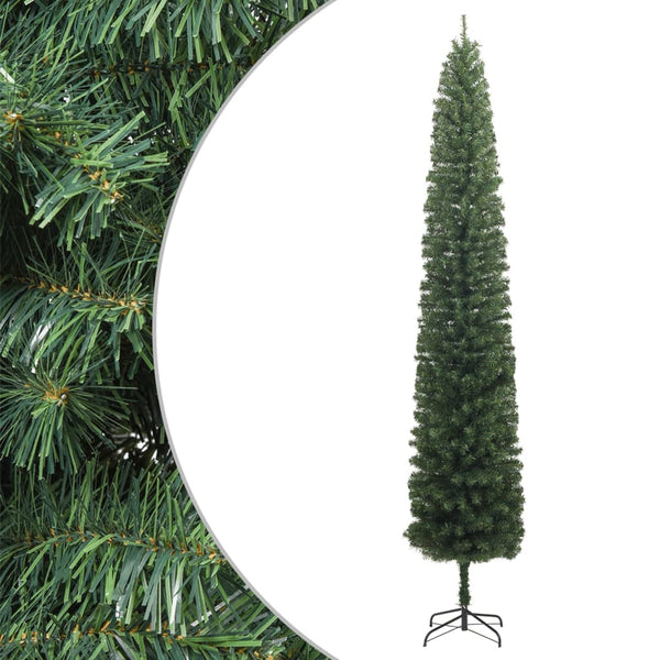 Seasonal Decorations Slim Christmas Tree With Stand 270 Cm Pvc