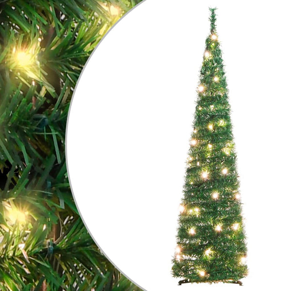 Seasonal Decorations Artificial Christmas Tree Pop Up 50 Leds Green 120 Cm