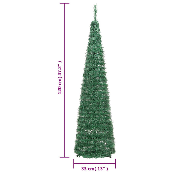 Seasonal Decorations Artificial Christmas Tree Pop Up 50 Leds Green 120 Cm