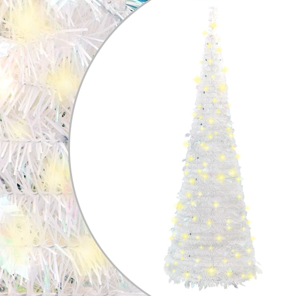 Seasonal Decorations Artificial Christmas Tree Pop Up 150 Leds White 180 Cm