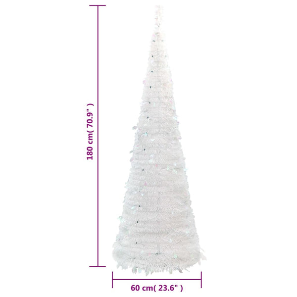 Seasonal Decorations Artificial Christmas Tree Pop Up 150 Leds White 180 Cm