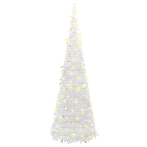 Seasonal Decorations Artificial Christmas Tree Pop Up 200 Leds White 210 Cm