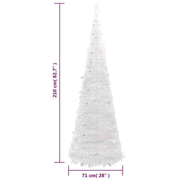 Seasonal Decorations Artificial Christmas Tree Pop Up 200 Leds White 210 Cm