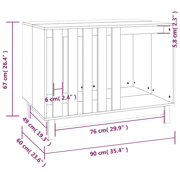 Pet Beds Dog House 90X60x67 Cm Solid Wood Pine