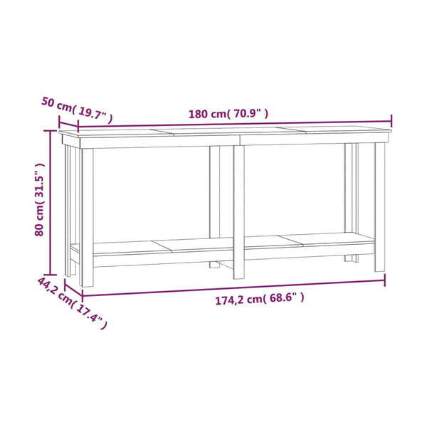 Shoe Organisers Work Bench 180X50x80 Cm Solid Wood Pine