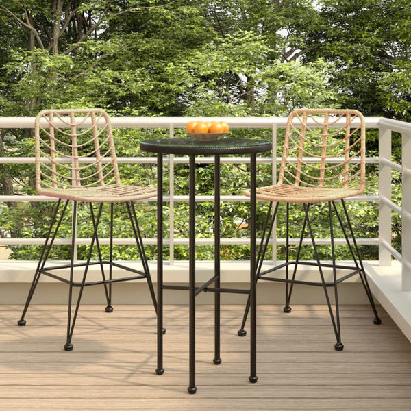 Benches Bar Stools Bar Stools 2 Pcs 45X56x103.5 Cm Pe Rattan And Steel