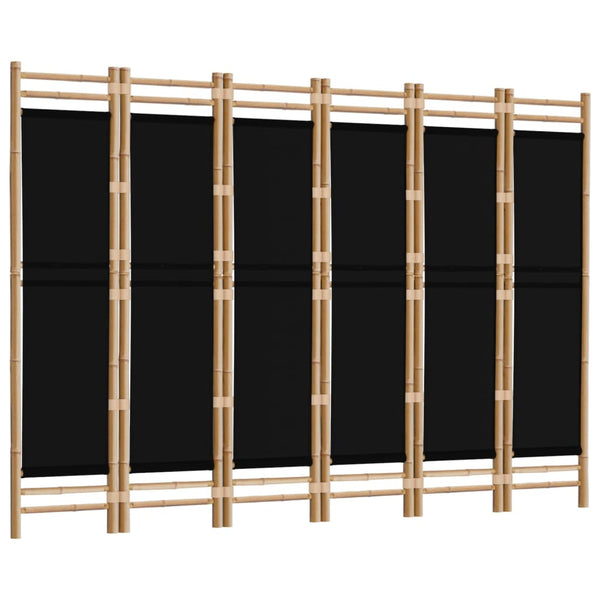 Screens & Room Dividers Folding 6 Panel Room Divider 240 Cm Bamboo And Canvas