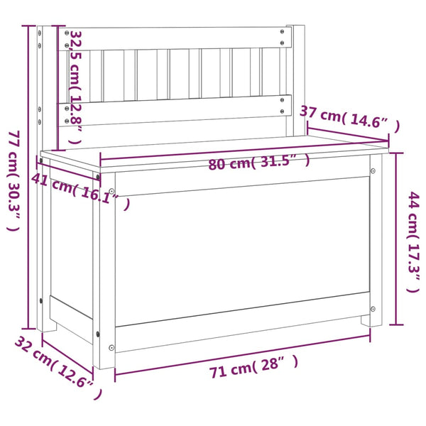 Benches Bench 80X41x77 Cm Solid Wood Pine