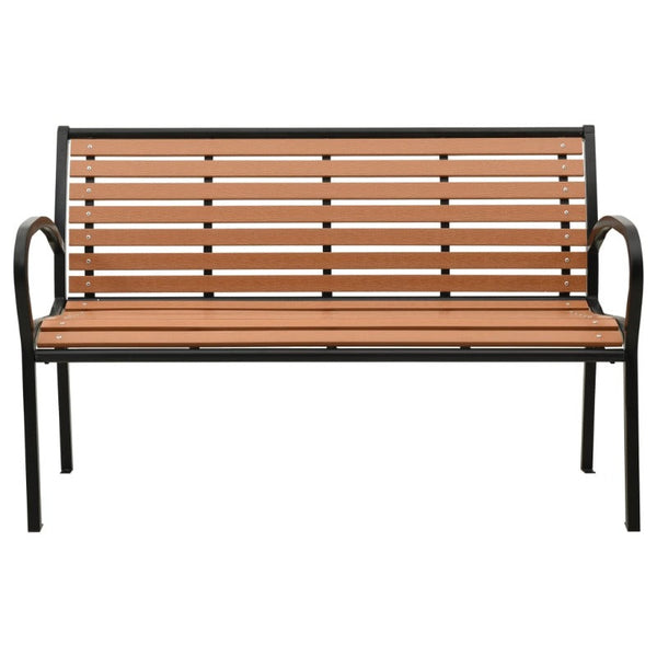 Benches Garden Bench Black And Brown 116 Cm Steel Wpc