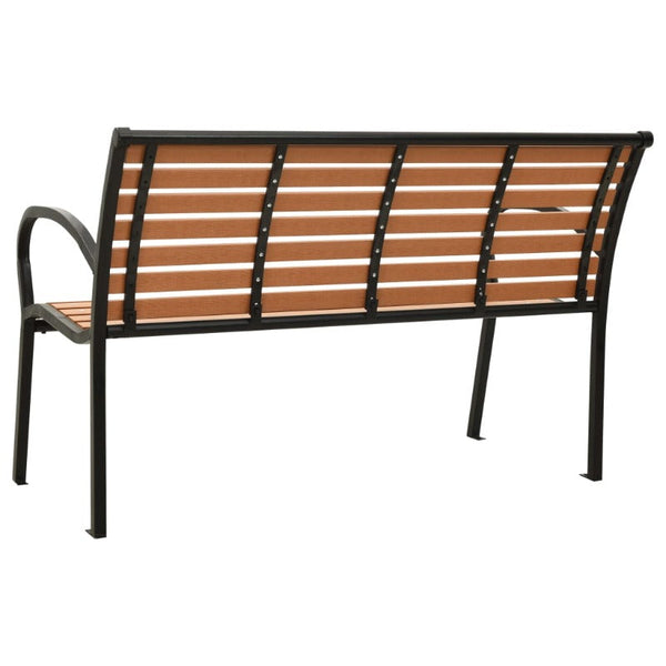 Benches Garden Bench Black And Brown 116 Cm Steel Wpc