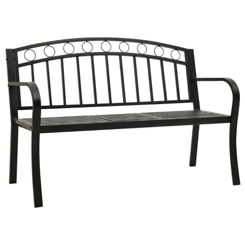 Garden Bench With Table Black 120 Cm Steel