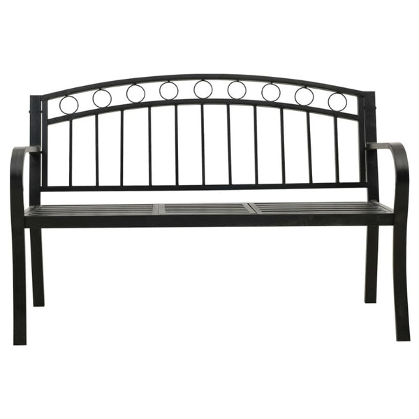 Benches Garden Bench With Table Black 120 Cm Steel