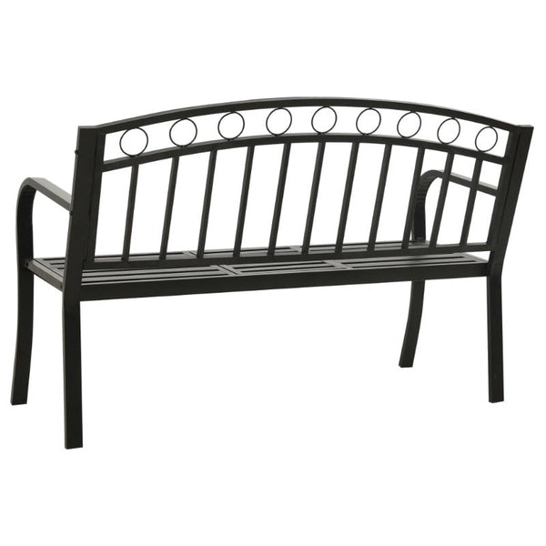 Benches Garden Bench With Table Black 120 Cm Steel