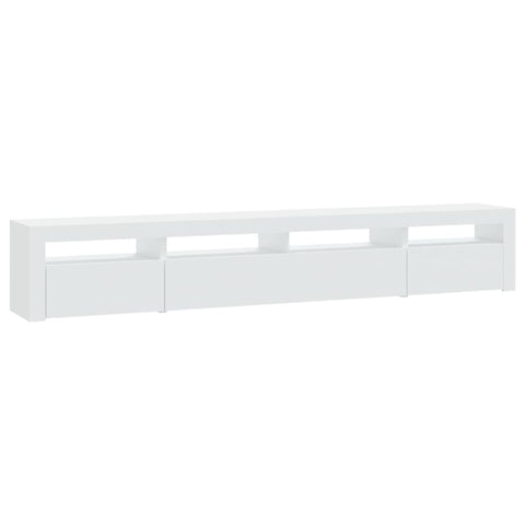 TV Stands & Entertainment Units Tv Cabinet With Led Lights White 240X35x40 Cm