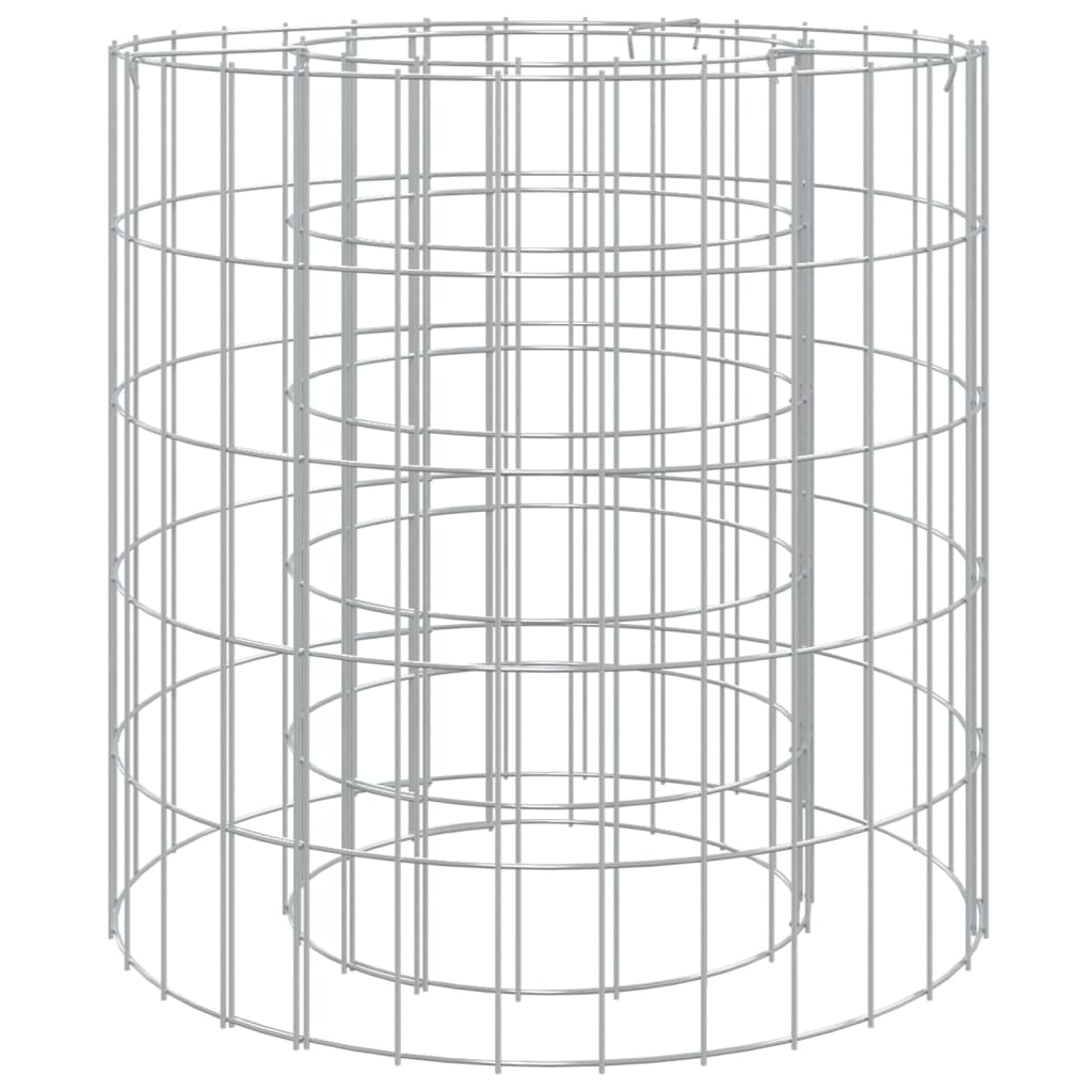 Gabion Fire Pit 50 Cm Galvanised Iron