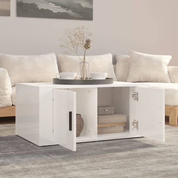 Coffee Tables Coffee Table High Gloss White 80X50x36 Cm Engineered Wood