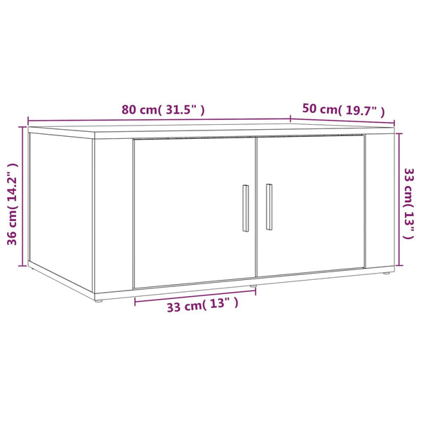 Coffee Tables Coffee Table High Gloss White 80X50x36 Cm Engineered Wood