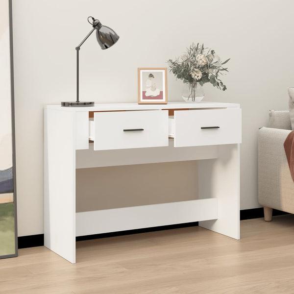 Tables Console Table White 100X39x75 Cm Engineered Wood