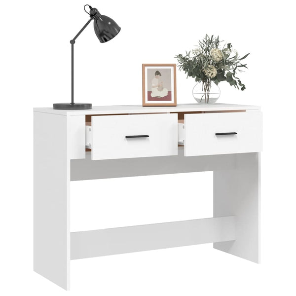 Tables Console Table White 100X39x75 Cm Engineered Wood