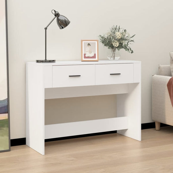 Tables Console Table White 100X39x75 Cm Engineered Wood