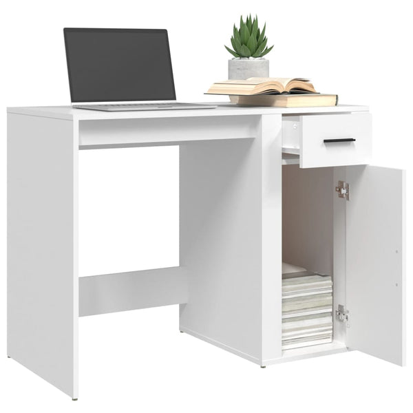 Home Office Desks Desk White 100X49x75 Cm Engineered Wood