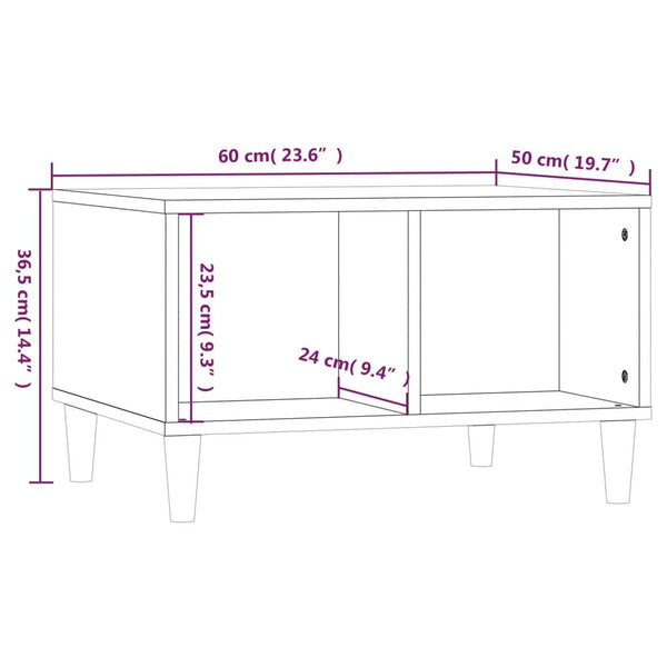 Coffee Tables Coffee Table White 60X50x36.5 Cm Engineered Wood