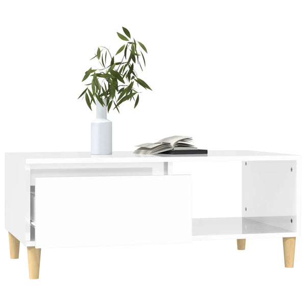 Coffee Tables Coffee Table High Gloss White 90X50x36.5 Cm Engineered Wood