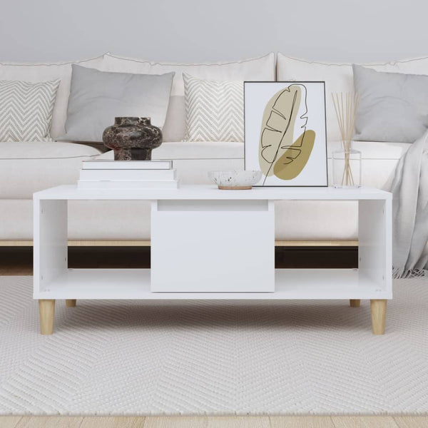 Coffee Tables Coffee Table White 90X50x36.5 Cm Engineered Wood