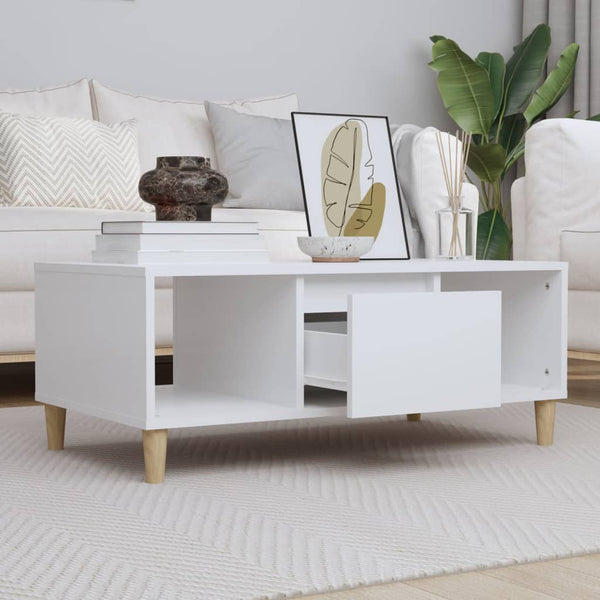 Coffee Tables Coffee Table White 90X50x36.5 Cm Engineered Wood