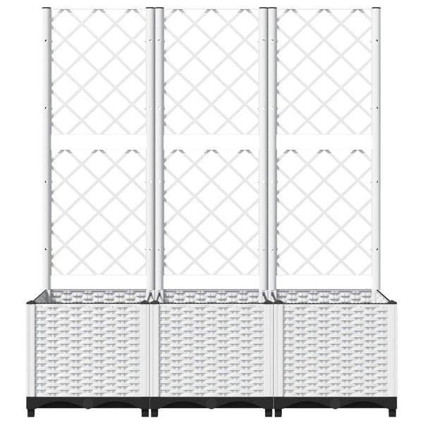 Baskets, Pots, Window Boxes Garden Planter With Trellis White 120X40x136 Cm Pp