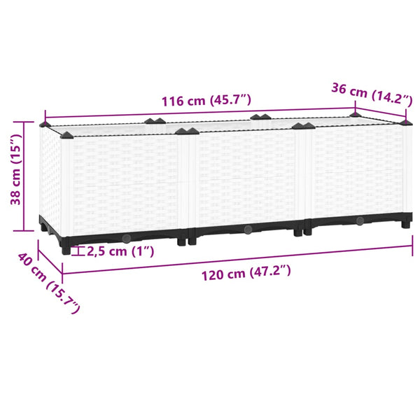 Raised Garden Beds Raised Bed 120X40x38 Cm Polypropylene