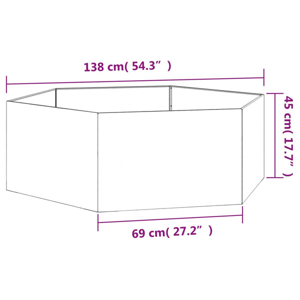 Raised Garden Beds Planter Rusty 138X120x45 Cm Corten Steel