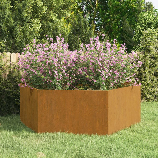 Raised Garden Beds Planter Rusty 138X120x45 Cm Corten Steel