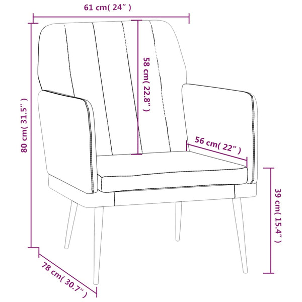 Sofas, Armchairs & Couches Armchair Black 61X78x80 Cm Faux Leather