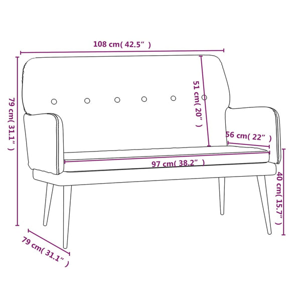 Benches Bench Dark Grey 108X79x79 Cm Velvet