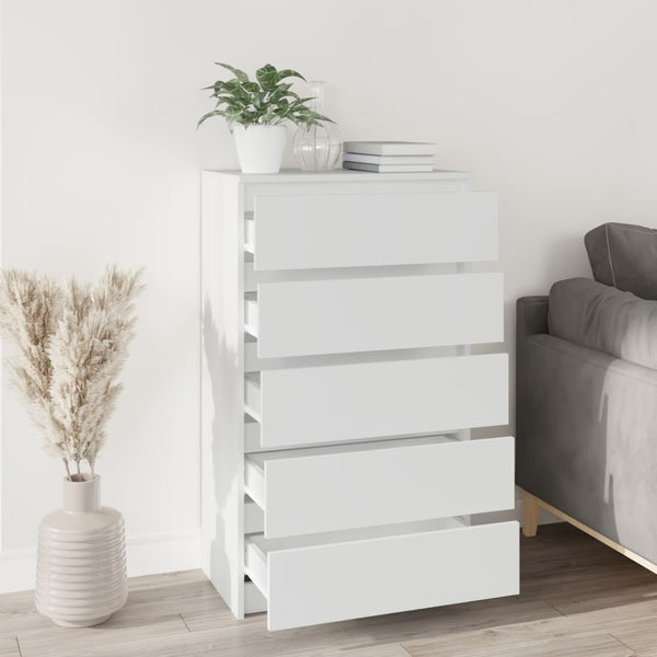 Home Office Desks Drawer Cabinet White 60X36x103 Cm Engineered Wood