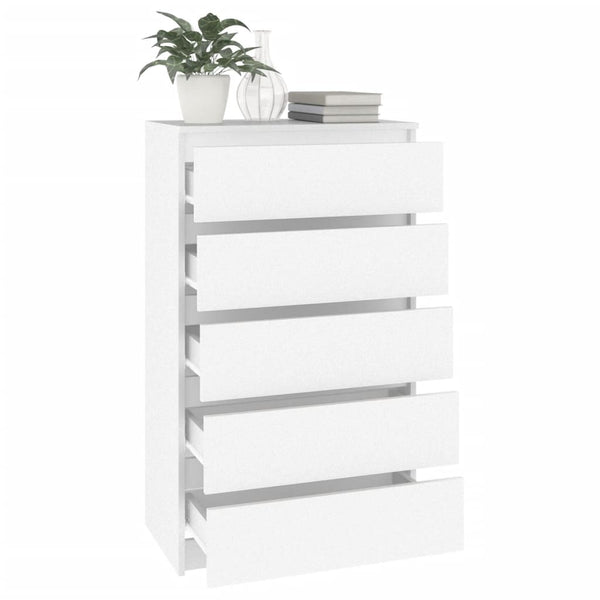 Home Office Desks Drawer Cabinet White 60X36x103 Cm Engineered Wood