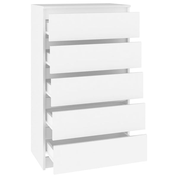 Home Office Desks Drawer Cabinet White 60X36x103 Cm Engineered Wood