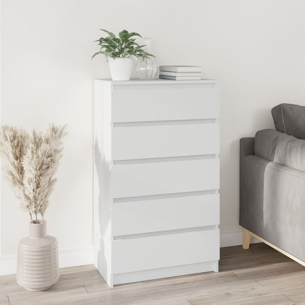 Home Office Desks Drawer Cabinet White 60X36x103 Cm Engineered Wood