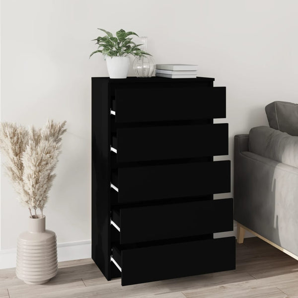 Cabinets & Cupboards Drawer Cabinet Black 60X36x103 Cm Engineered Wood