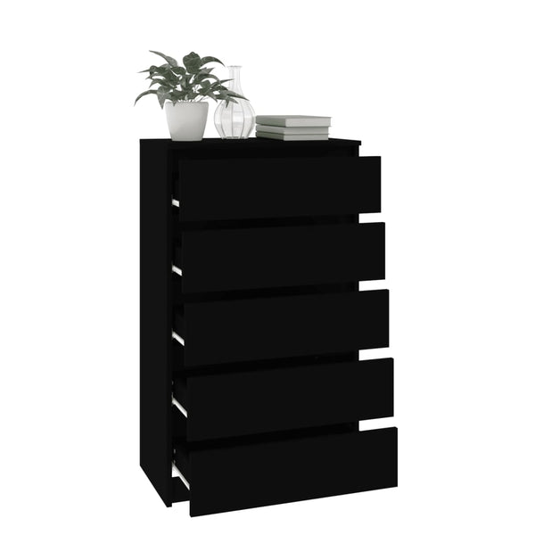 Cabinets & Cupboards Drawer Cabinet Black 60X36x103 Cm Engineered Wood