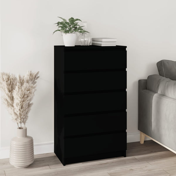 Cabinets & Cupboards Drawer Cabinet Black 60X36x103 Cm Engineered Wood